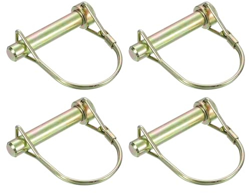 QUARKZMAN 4 Stück Rohrklappsplinte Splinte Rohre 10mm x 50mm Linch Pin mit Ring, Anhängerstifte Runde Linch Pins für Boot Kajak Anhänger Traktor Trolley, Golden