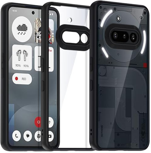 Vuletc Cover per Nothing Phone 3a, [Anti Ingiallimento] Sottile Hard PC, Antiurto Cellulare Paraurti Custodia, Nero