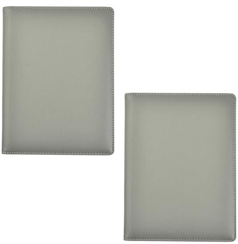Arpan Lot de 2 chemises de présentation professionnelles A5, 24 pochettes, 48 côtés (gris)