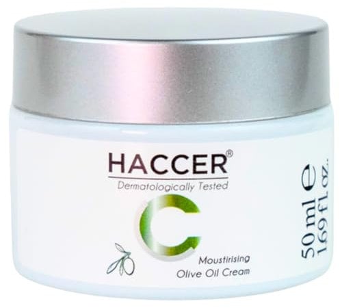 Haccer Olive Oil Moisturizing Daily Skin Cream 50 ml - Olivenöl - Feuchtigkeitsspendende, Hydratisierende, Nährende, Revitalisierende Hautcreme