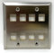 RiteAV - Keystone Wall Plate Double Gang 8-Port (1 Piece Flush) - Stainless Steel