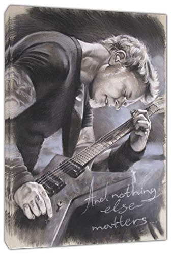 ARTSPRINTS Kunstdruck auf gerahmter Leinwand, Motiv James Hetfield Mettalica mit Anthrazit, 18 mm Tiefe