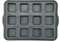 Zenker 685528 Plaque 12 empreintes carrées, Plaque à tartelettes, Moule tartelettes carrées, Gris, Silicone fibre de verre, 36,3 x 26 x 3 cm