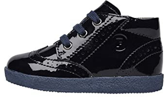 Falcotto Zapatitos con Cordones de Charol con Calado, Azul Marino 20