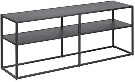 möbelando TV-Lowboard Unterschrank Fernsehtisch HiFi Element Rack Regal New Haven I Schwarz