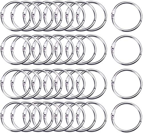 VOARGE 100 Stück Bücher Ringe Binder Ringe Metall lose Blatt Buch Ringe Schlüsselringe für Scrapbook Album Handwerk Größe 25mm Silber