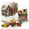 COM-FOUR® 6X Weihnachtsdekoration im Beutel mit Zapfen, Sternen und Zweigen - Streudeko weihnachtlich - Tischdeko - Adventskranz - Bastelzubehör (6X Beutel: Zapfen. Sterne. Flocken)