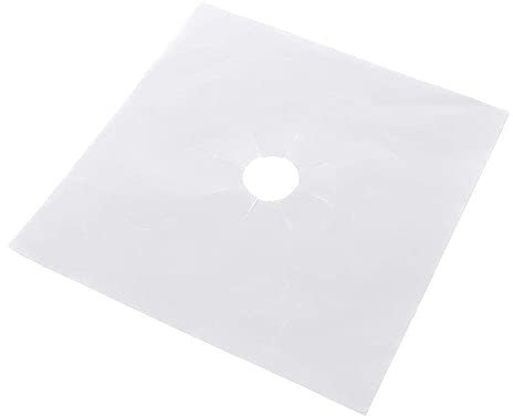 6 Stück Gasherd Abdeckungen, Wiederverwendbar Herd-Schutz, Gasherd Brenner Abdeckungen, Schutzabdeckungen für Gasherde, 27 x 27 cm(Silber)