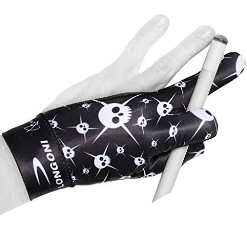 Longoni Billard-Queue-Handschuh Fancy Skull 4 für linke Hand