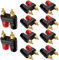 RUNCCI-YUN 10 Pairs 2-voies Amplificateur de Puissance, Audio Fiche Prise Banane Femelle bornier haut parleur(Noir et Rouge)