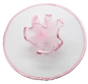 BARATTI 50 Pz. Velo di Fata con Bordo Sbiego Raso,Tulle Organza, Ideale per Bomboniere, Fai da Te, Confetti (Rosa)