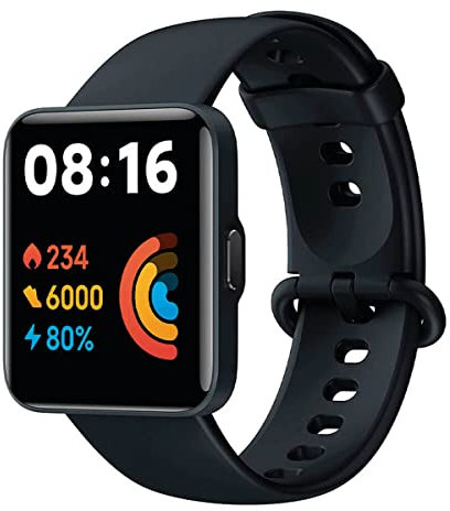 Redmi Smart Watch 2 Lite by Xiaomi, nero, touch screen da 1,55, resistente all'acqua 5 atm, batteria da 10 giorni, GPS, 100+ modalità sportive, passi, sonno, cardiofrequenzimetro, fitness tracker