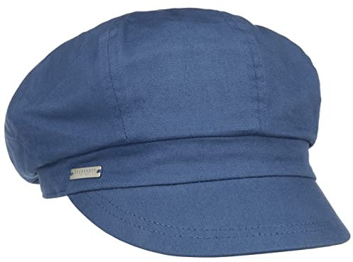 Seeberger Azalee Ballonmütze Damencap Newsboy-Mütze Balloncap Baumwollcap Sommercap Damen - mit Schirm, Futter Sommer Frühling-Sommer - One Size blau