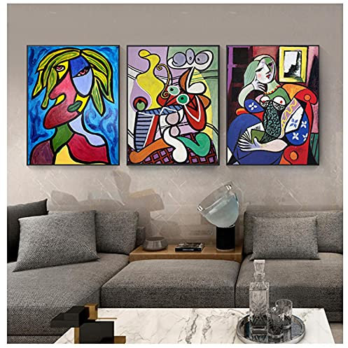 Salon Maison Décoratif Chambre Décor Picasso Femmes Abstraite Toile Art Imprimer Peinture Affiche Mur Photos 50x70cm-3pcs Sans Cadre