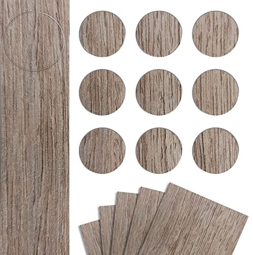 DecoMeister Möbelkappe Selbstklebende Abdeckkappen für Möbel Möbelpflaster Aufkleber Klebepunkte Bohrloch Abdeckung Schraubenabdeckung Ø 20mm Durchmesser à 45 Stück Silber Wenge