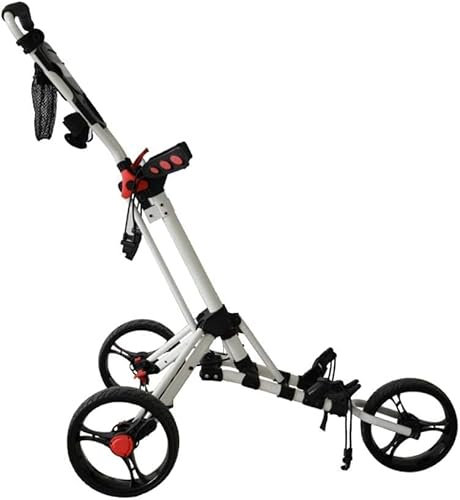 Golf Trolley Golf dreirädriger Golftaschenwagen Golf Trolley, schwarz und weiß 2 Farben optional, Lieferung Schirmhalter Flaschenhalter