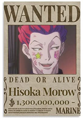 Hisoka Wanted Poster, Kunstdruck, Wandbild, Foto, Poster, zum Aufhängen, Familiendekoration, 20 x 30 cm