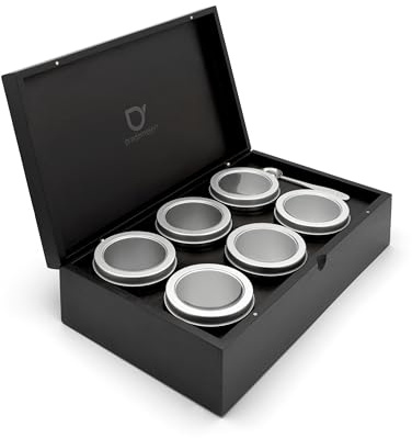 Bredemeijer - Caja de té negra con 6 latas y cuchara dosificadora de té