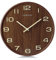 Lafocuse Holz Lautlos Wanduhr Braun Vintage, 3D Ziffern Retro, Wanduhr Ohne Ticken Geräuschlos Deko Wohnzimmer Schlafzimmer Küche 30cm