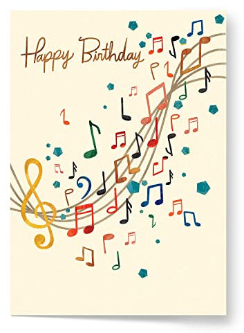 Designer Pop!, Geburtstag Pop Up Grußkarte - Musiknote Kunst Design und 3D E-Gitarre Karte für Musikliebhaber (1 Karte mit Umschlag)