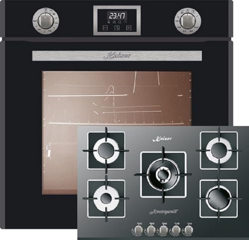 Kaiser Set four EG 6374 SP + KCG 8382 Turbo, Four à gaz encastrable autarcique, 79L+plaque de cuisson à gaz encastrable Cuisinière