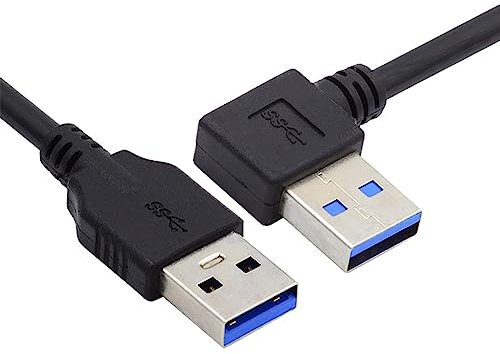 NFHK Cable de datos USB 3.0 A en ángulo recto de 90 grados macho a tipo A macho recto 40 cm