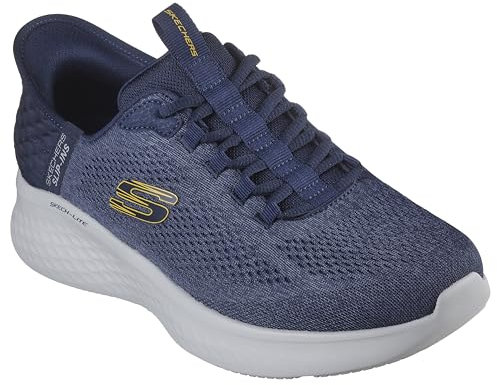 Skechers Skech-Lite Pro, Zapatillas Hombre, Navy Mesh Yellow Trim, 42 EU