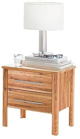 Lomadox Schlafzimmer Nachtkommode Nachtschrank Massivholz Nachttisch in Wildeiche massiv, B/H/T: ca. 45/45/35 cm