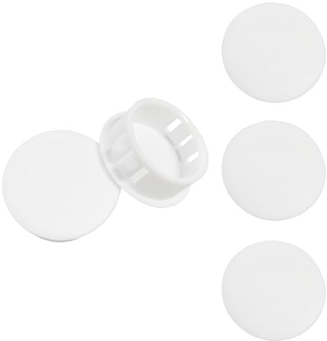 Qrity 20 Piezas Tapas de Plástico 8mm, Tornillos Embellecedor Cubre, Blanco, Tapones Ciegos, Tapones para Agujeros de Perforación para Muebles