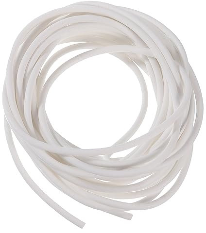 sourcing map Silicone Mousse Joint Bande, 3mm Dia 5 Mètres Longue Éponge Caoutchouc Météo Ronde Caoutchouc Cordon Solide pour DIY Joint, Entrepôt, coussins, Mousse Tube, Artisanat