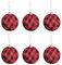 Huamengyuan Kariertes Weihnachtskugel-Ornament,7CM Karierte Weihnachtskugel-Ornamente,Weihnachtskugel-Ornamente,Kugeln zum Aufhängen, Dekoration für Feiertage, Party-Dekoration