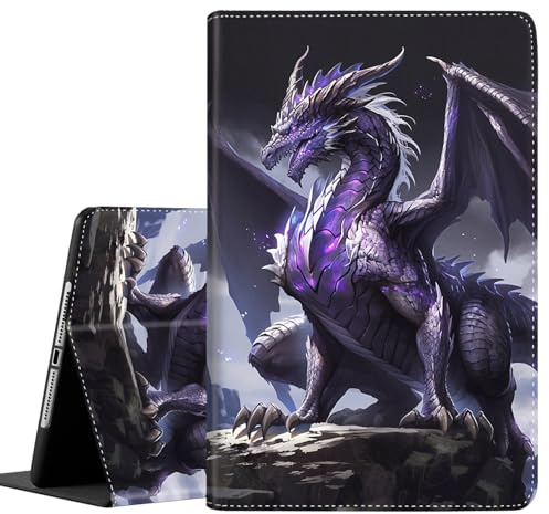 Case for iPad 5th/6th Gen, for iPad Air 1st/2nd Gen, for iPad Pro 9.7 Inch, Durable Shockproof Protective Cover Case with Smart Auto Wake/Sleep，Purple Dragon