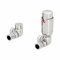 DuraTherm® Thermostatic Radiator Valve Pack Set, 15mm Lockshield TRV & Thermostat, Polished Chrome Valves for Radiators, Corner