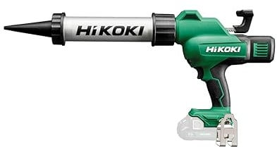 HiKOKI Pistola de cartuchos a batería - 18 V, 400 ml, 3000 N de fuerza - Función antigoteo, velocidad variable, cambio de pistón sin herramientas - Soporte giratorio de 360° y LED