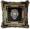 Belle Arti Luxus Kissen Dekokissen Sofakissen Couchkissen - Füllung und Bezug waschbar Reißverschluß Löwe Mäander Muster in Schwarz Gold (60 x 60 cm)