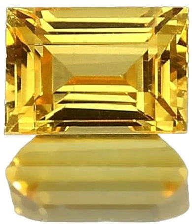 Gems_Hub GH_NAT_01529 Lot de 1 pierre précieuse naturelle en forme de baguette de saphir jaune émeraude 6 x 4 mm pour la fabrication de bijoux (bricolage, bague, pendentif, collier) | GH_NAT_01529,
