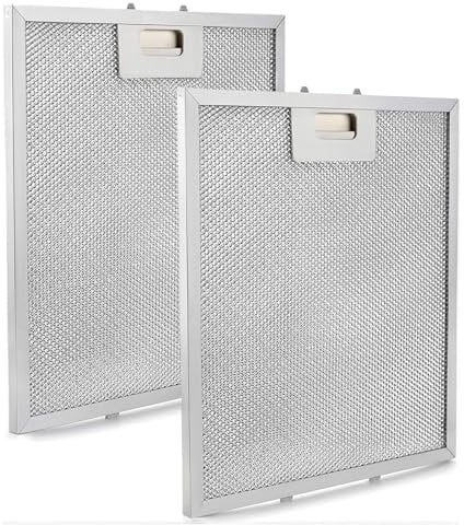 Omevett 2Pcs Universal Cooker Hood Filters Replacement 320 x 260mm Cooker Hood Grease Filters Metal Mesh Extractor Vent Filter 5-Layer Aluminum Mesh Hood Vent Filter Range Hood Grease Filters