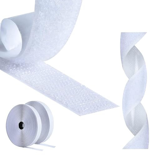 AIQInu Feltro Adesivo Forte Biadesivo,5M Sistema Di Fissaggio Hook Loop,16mm Larghezza Adesivo Forte Offre Una Semplice Alternativa A Bottoni Automatici,Ganci,Bulloni,Cerniere E Altro Ancora