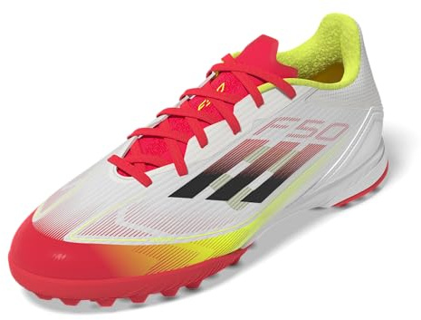 Adidas Unisex-Adult F50 League Turf Soccer, White/Black/Solar Yellow, 9