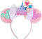 CHuangQi Mouse Ears Headband with Bow Double-sided Sequins Hairband for Mouse Themed Birthday Party Cosplay Decoration (XC65)
