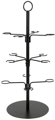 Suixtil Cocktail tree stand, metal drinks tower for parties, metal tower for wedding parties, for gin, cocktails, champagne, wine(Black 3)