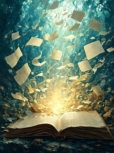 5D DIY Diamond Art Painting Kit Complet, Le livre magique Diamant Peinture Kits, Diamant Strass Cristal Point de Croix Broderie Peinture Painting par Numéros pour Murale Décor Adultes 90x120cm X-450