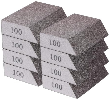 sourcing map 8pcs Sanding Sponge Blocks 240-320 Grit Sanding Sponge with Angled Edge 4x2.8x1, Washable and Reusable Foam Sanding Block for Polishing Kitchen Metal Wood Drywall Home