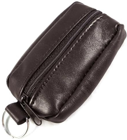 Charmoni - Portefeuille Homme - Porte Monnaie - Multi Poches - Double Zips - en Cuir véritable - pour Homme (1, Marron foncé)