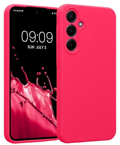 kwmobile Custodia Compatibile con Samsung Galaxy A55 5G Cover - Back Case per Smartphone in Silicone TPU - Protezione Gommata - Rosa Shocking