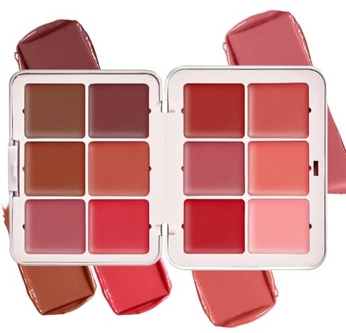 12 Farben Rouge Palette, Mattes Creme-Rosé Makeup-Palette, Langlebiges, wischfestes, natürlich aussehendes, mischbares Rouge-Makeup - grausam-frei