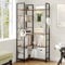 Hzuaneri 6 Ebenen Bücherregale, Eck-Bücherregal, Industrielle Bücherregale, L-förmiges Regal, Bodenstehendes Eckregal, für Schlafzimmer, Wohnzimmer, Arbeitszimmer, Rustikales Braun BC29501B