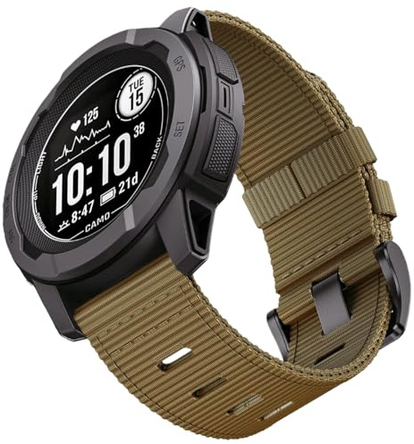für Garmin Instinct/Instinct 2/2 Solar Armband, Leicht, Atmungsaktiv Nylon | Verstellbares Armband für Garmin Instinct 3 45mm, Abriebfestes Armband für Tactical/Tide/Esports/Solar, für Outdoor&Alltag
