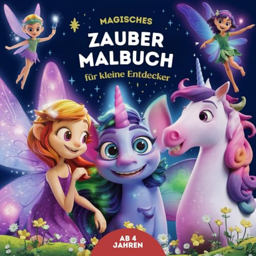Zaubermalbuch für Kinder: Mit magischen Tieren, Einhörnern und Drachen: Für mehr Kreativität, Fantasie und zur spielerischen Förderung der Feinmotorik