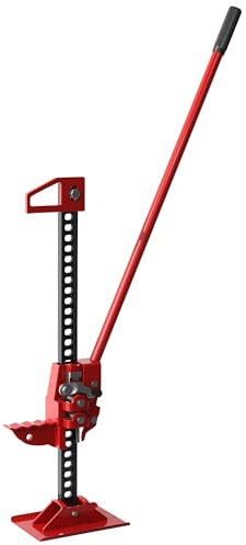 HOMCOM Cric de Levage cric Voiture Hauteur de Levage 10-105 cm Charge Max. 3 tonnes pour kit de Maintenance agricole, palan, treuil Acier Rouge